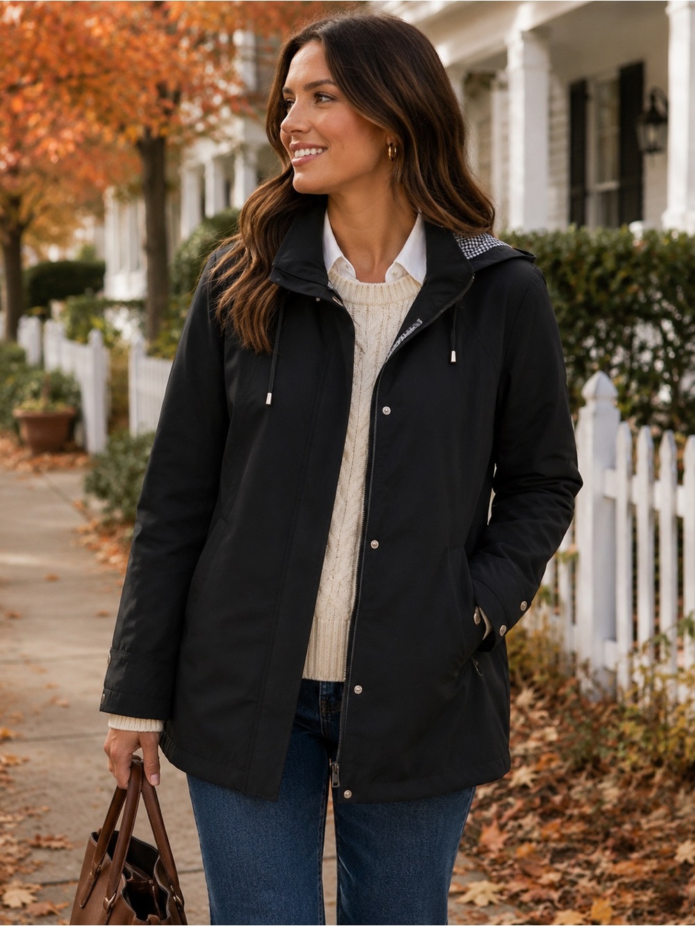 Fen-nelli Lightweight Hooded Raincoat l Navy Size 9/10